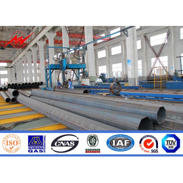 2.75*127*248*10670mm Gr,345 Mpa HDG Steel Power Pole Monopoles With AWS D1.1