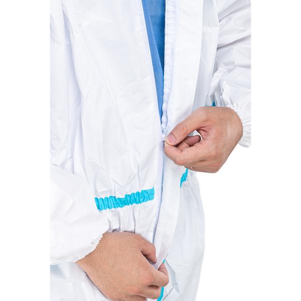 65g PP PE Disposable Medical Scrub Suits Protective Clothing Coverall CE