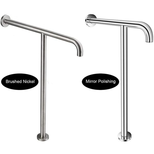 T Shaped Stainless Steel Grab Bar With Mirror Polishing Brushed Nickel Color