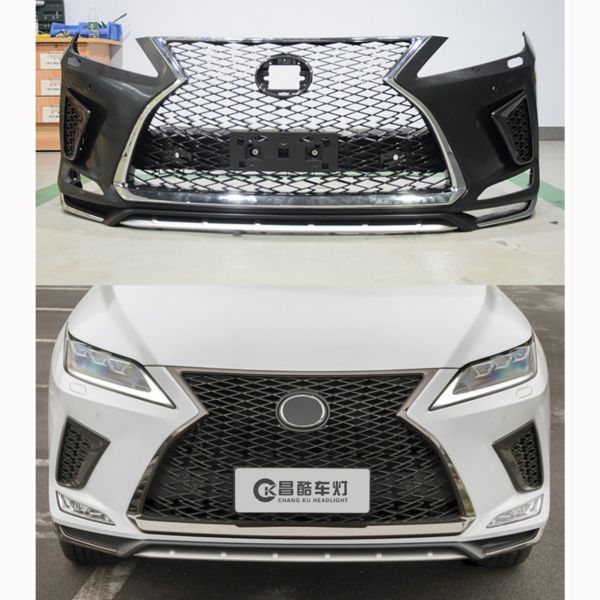 Upgrade Body Kit RX350 Car Bumpers for Lexus Rx 2016-2019 Upgrade 2021 Body Kit Include Grille and 3 Lens Led Headlight