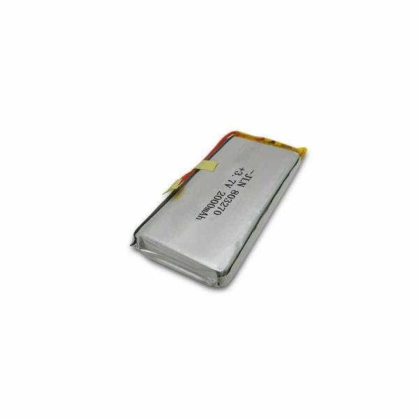 PL803270 7.4Wh 2000mAh 3.7 V 2000mAh Lithium Polymer Rechargeable Battery, Soft Pack Li‑po Battery with Red Black Wires for Portable Speaker, MSDS Certified