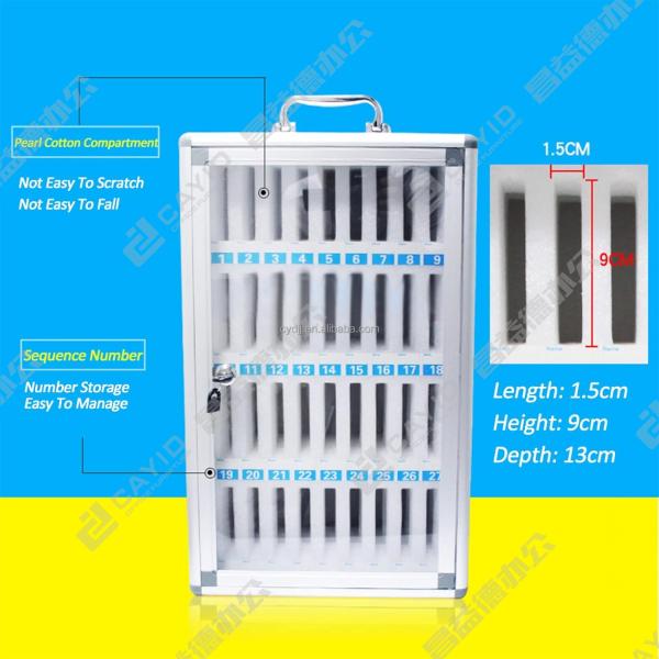 Commercial Furniture Aluminum Alloy Wall Mounted Clear Acrylic Lockable Mobile Phone Storage Cabinet  36 Cells  Slots Student