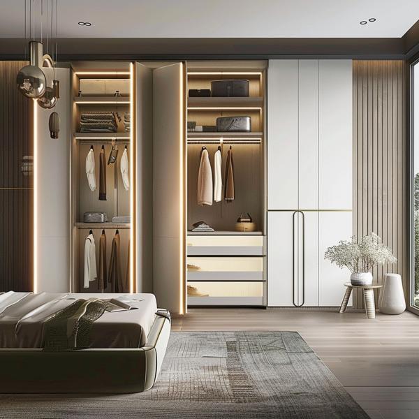 Convertible Closet Wardrobe Cupboard Adjustable Particle Board Furniture for Home Organization