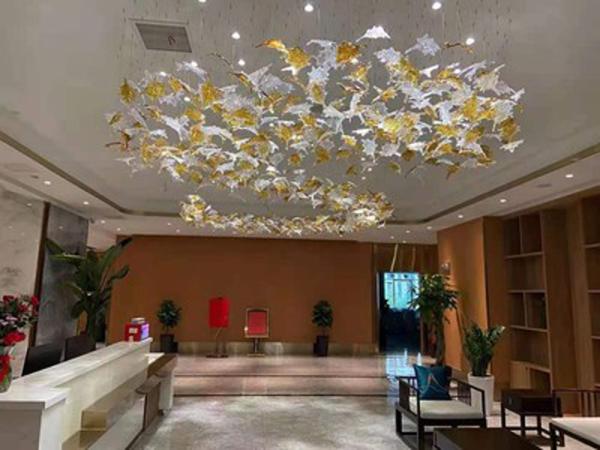 Art Designer Large Hotel Lobby Chandelier Maple Leaves Chandelier(WH-NC-96)