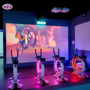 Family And Teen Fitness Entertainment AR Bicycle Simulator Gameplay Projection System
