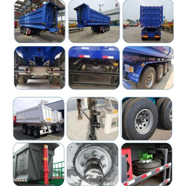 Устойчивый 3/4 оси 50тон 45 Cbm Задней Дэмп-Трактор Tipper полуприцеп с тяжелым цилиндром Более сильная грузоподъемность