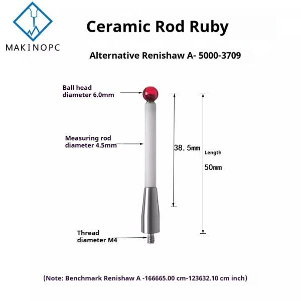 Makinopc Ceramic Straight Styli for Machine Tool Touch Probes to Ensure Maximum Measurement Accuracy
