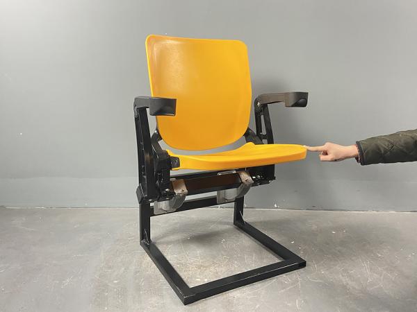 STUNITY UV resistant gas assisted PP plastic beam mounted stadium chair with cupholder armrest