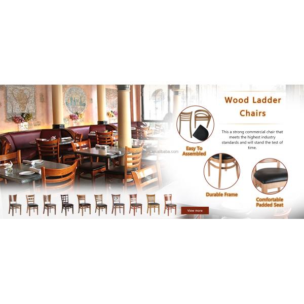 Home Furniture General Solid Wood Ladder Back Restaurant Chair Durable Cafe Chair for Canteen Dining