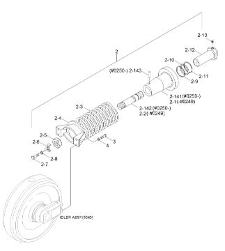 Assy de cylindre de voie de train d'atterrissage de 81N6-14010 81N6-14011 81N6-14012 Hyundai R210-7