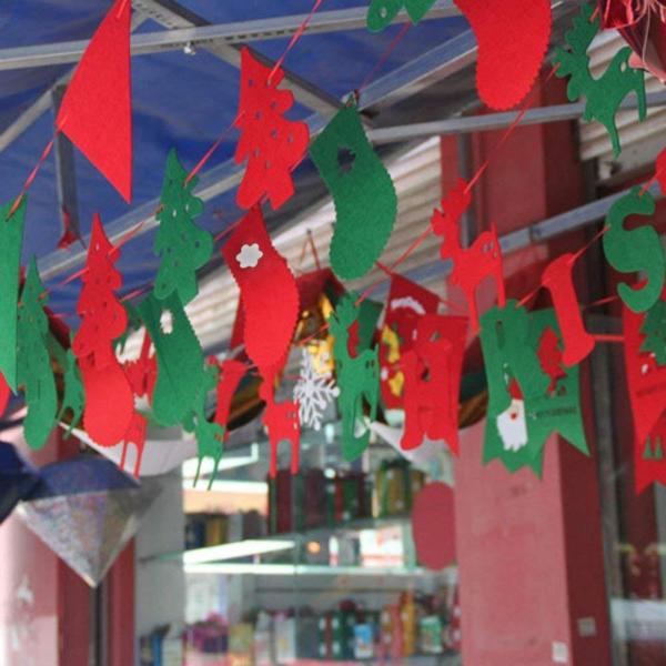 Home Decoration Merry Christmas Party Crafts Felt Banner Flag Customized Size