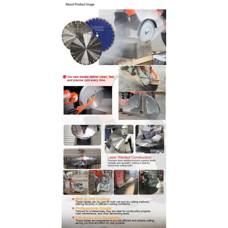 12inch Concrete Cutting Blades, Laser welded saw blade fro cured concrete cutting