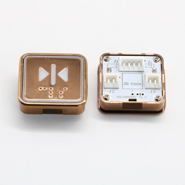 Rose Gold Square Flat Charater Braille DC24V Touchless Button For Elevator Lift Cop Lop