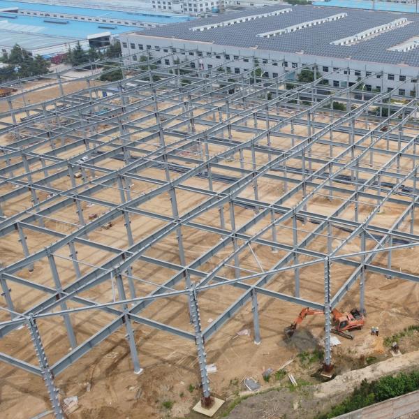 切り妻フレーム ライト金属の構造スチールの倉庫/大きいスパンの植物の建物
