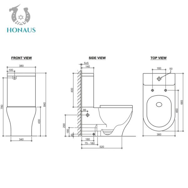 OEM Cyclone Flushing Two Piece Water Closet