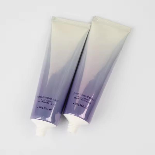 Tuyau d' huile pour les yeux en aluminium Tuyau de crème pour les yeux brillante 2 en 1 avec bouchon à vis