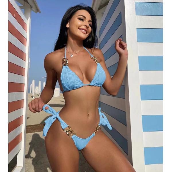 Sexy Chain Swimming Suits Bikini Drawstring Elegant Sexy Bathing Suits For Women