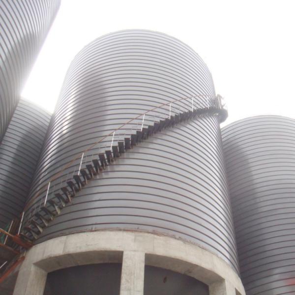 40 to 15000 m³ Spiral Steel Storage Silo With Cone Shaped Bottom