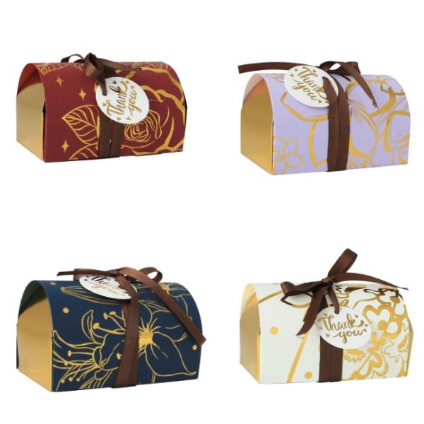 Le ruban bronzant la sucrerie de mariage d'emballage alimentaire de carton enferme dans une boîte 10g/Pcs