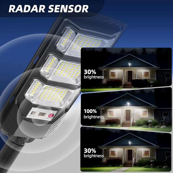 120W avec une efficacité de 120Lm/W - Éclairage de rue LED solaire