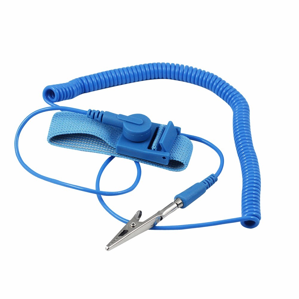 Grounding cords with wristband supplier wholesale using conductive mats economy fabric elastic esd wrist strap