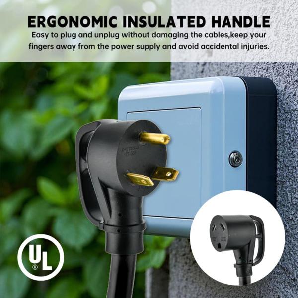 30 Amp RV Adapter Cord NEMA TT-30P Male to TT-30R Electrical Power Adapter for Camper Vans Trailers Motorhomes Caravans