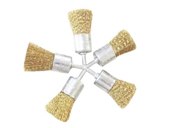 25mm OD Solid Shank Steel Wire Crimped Wire End Brush for Rust Paint Removal