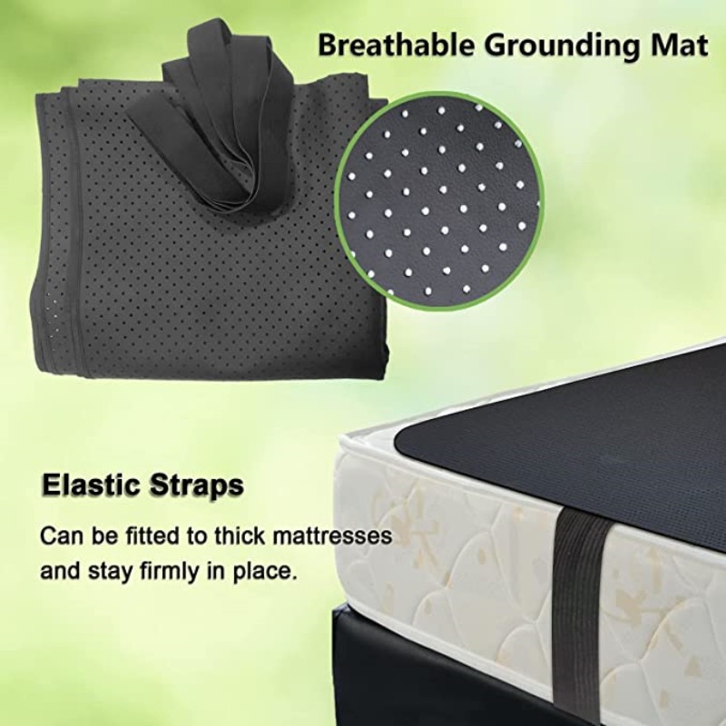 Earthing Grounding PU Leather Mattress Conductive Safety Bed Pad With Breathable Holes Anti-static Mat for Relieve Pain