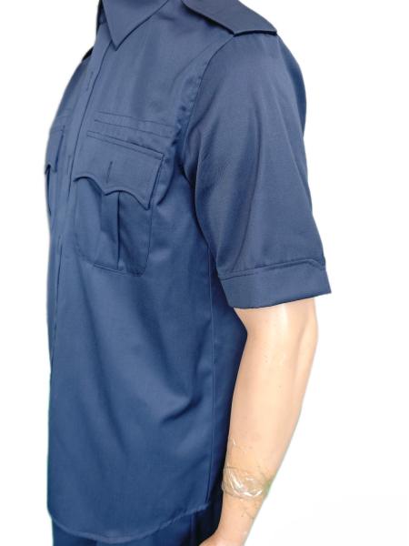 Navy Blue Summer Military Uniform Set 45 Wool 55 Polyester Blend Short Sleeve Security Uniform