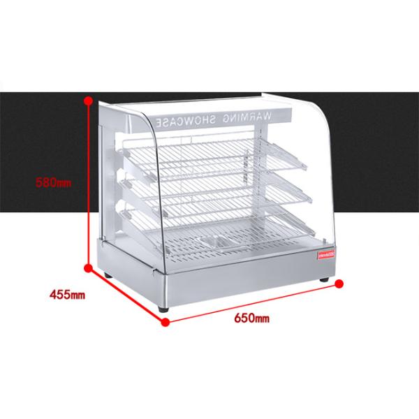 Energy Saving 600mm 1.3kw Food Warming Showcase