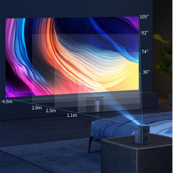 100 ANSI Lumens Smart Mini DLP Projector 480p With Touch Screen Android 9.0 SP19