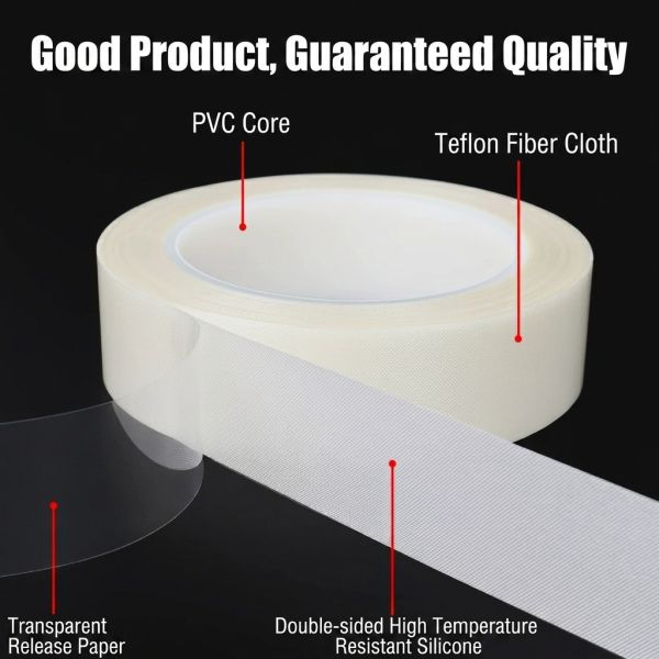 Double-sided PTFE Teflon Tape with High Temperature 300℃ Resistance Anti-slip Fixing and Low Friction