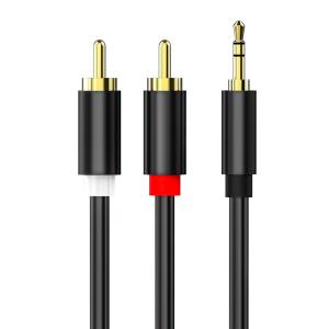 Smartphones 3.5mm ao áudio 2RCA e ao ouro video do cabo 24k chapeados