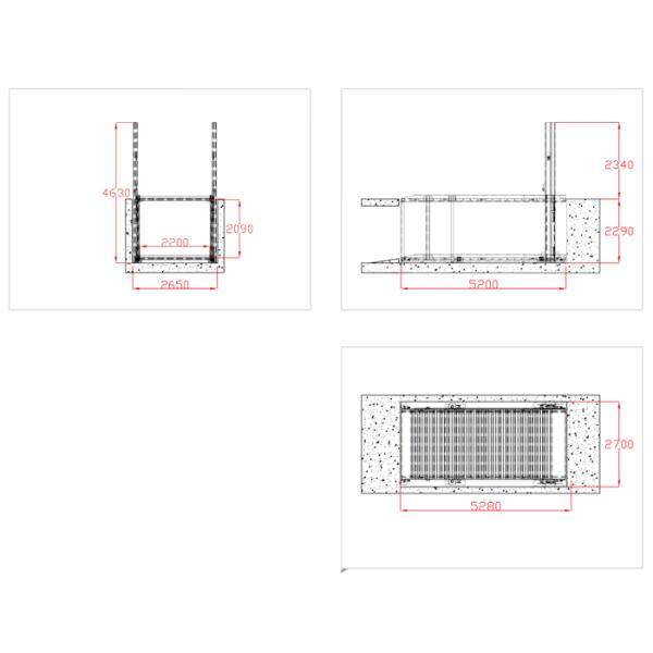 Hydraulic 2 Post Pit Car Parking System With 2000 / 2500kg Lifting Capacity