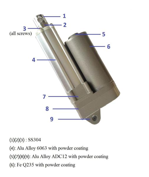 12V / atuador linear industrial da C.C. 24V para o curso elétrico do trator 150mm