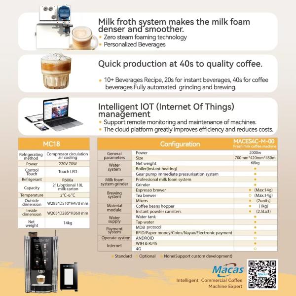 Actualización de la oficina máquina vendedora de café comercial personalizable con bomba de engranaje