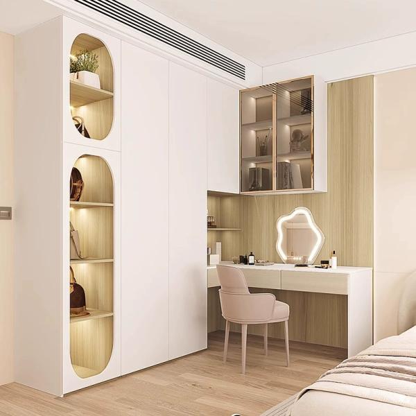 Зеркальный бархатный обтягивающий гардеробный столик Ash Wood OEM