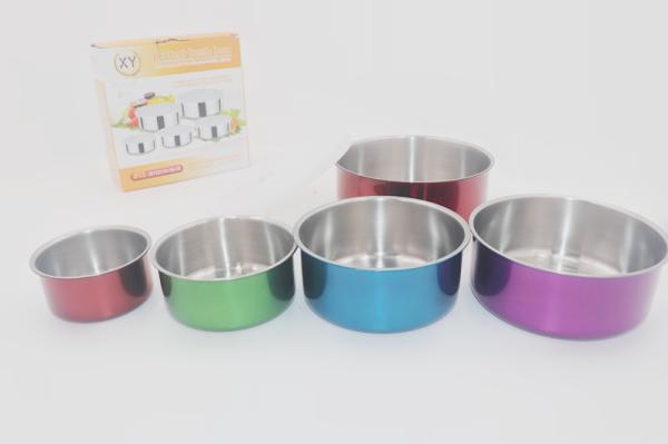 5pcs Kitchenware fresh keeping stainless steel storage box in  fridge use fruit container set