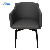 Sillones giratorios negros modernos con patas de metal Dc-7528