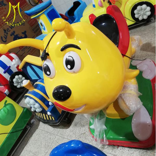 Hansel kids fiberglass car mini coin operated kiddie rides with video for game center