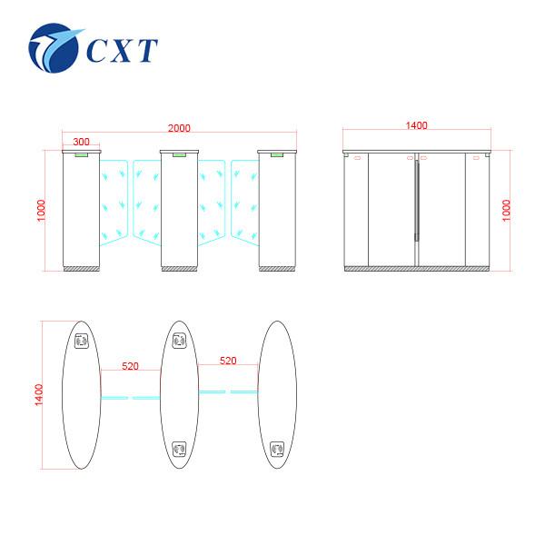 Stainless Steels Self Protection Sliding Gate Turnstile Acrylic Swing Barrier Gate 510TY-