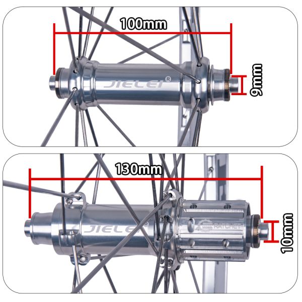 Silver 50mm Height Road Bike Wheelset with High Pressure Rim Tape and V Brake