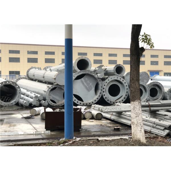 Galvanized Steel Tubular Pole / Steel Hardware Tower Pole 3.5mm Thickness
