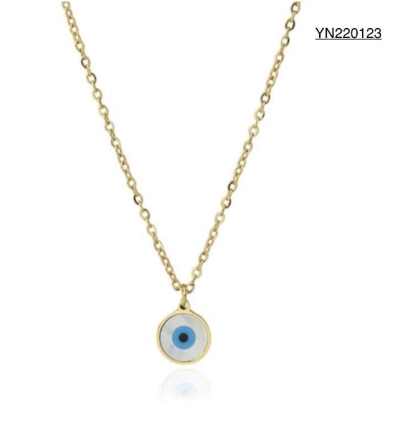 OEM ODM Shell Pendant Jewelry Blue Devil's Eye Necklace For Party