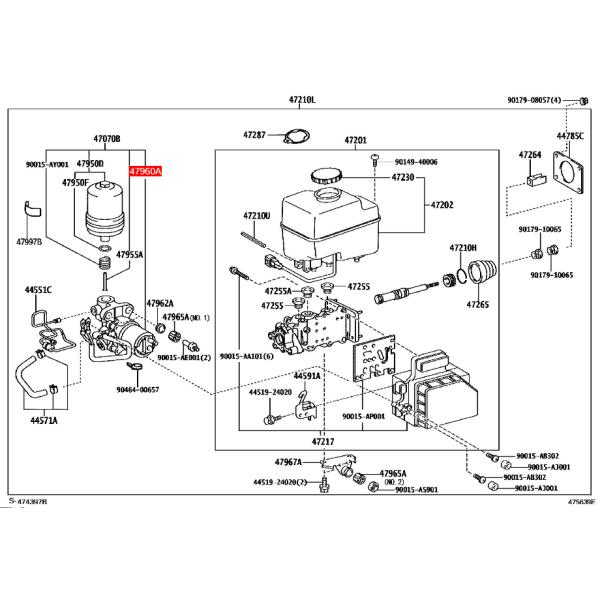 Pompes à vide ABS haute performance moteur de pompe de freinage Assy 47960-60050 pour Toyota Land Cruiser PRADO 150 LEXUS GRJ150