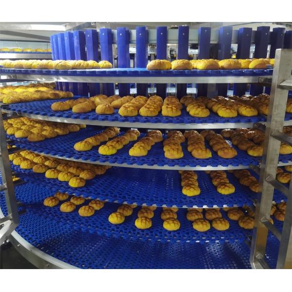 Customized Spiral Cooling Tower Conveyor For Toast Bread Pizza Food