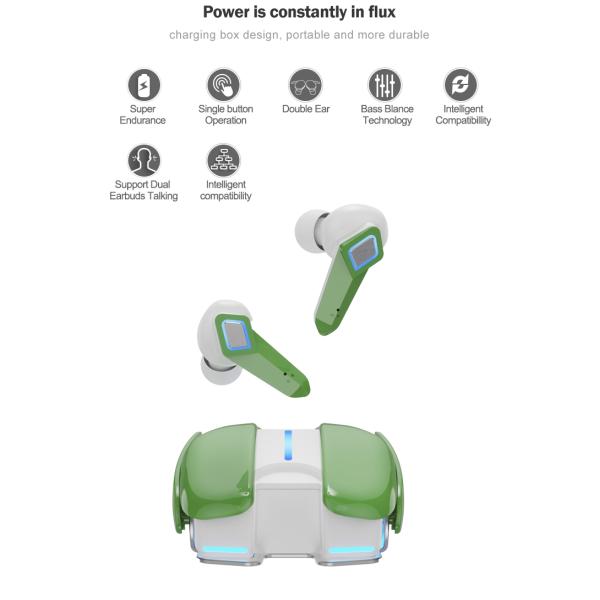 Dual Mode TWS In - Ear Deep Bass Stereo Gaming Headset Bluetooth Gaming Earphones