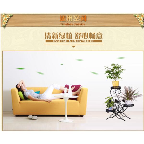 Anti Rust Wrought Iron 2.2KG 3 Tier Flower Pot Stand