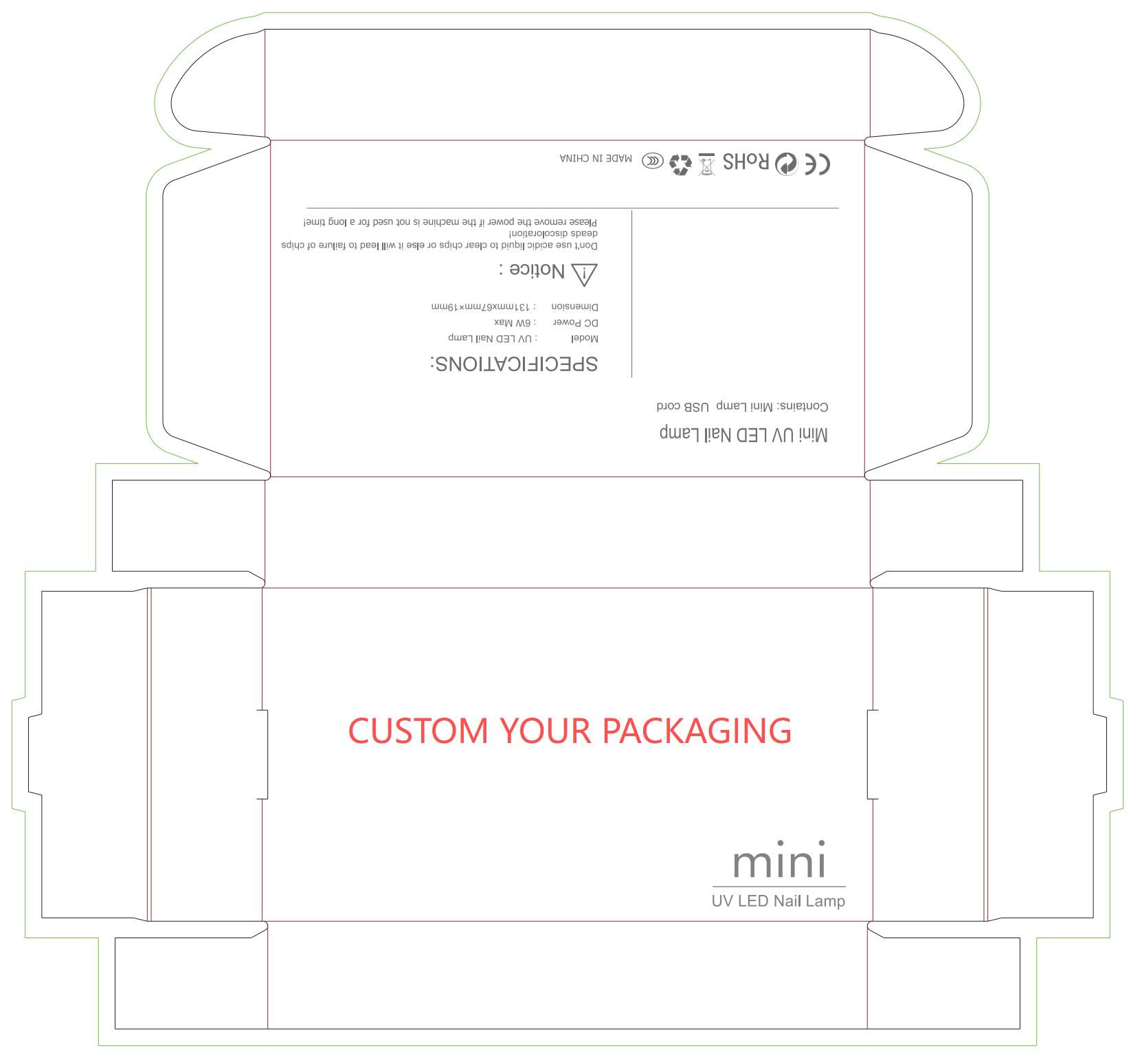 6W LED UV Nail Lamp Mini USB Nail Dryer with Touch Sensor for Manicure and Salon