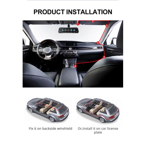 1280x400 зеркало DVR камеры черточки автомобиля андроида 8,1 ADAS